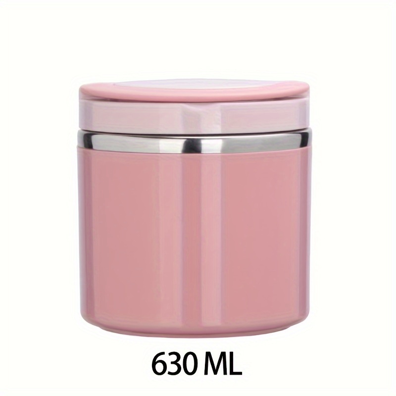 630ml Pink Insulated Lunch Box 1 Layer Insulated Thermos Box