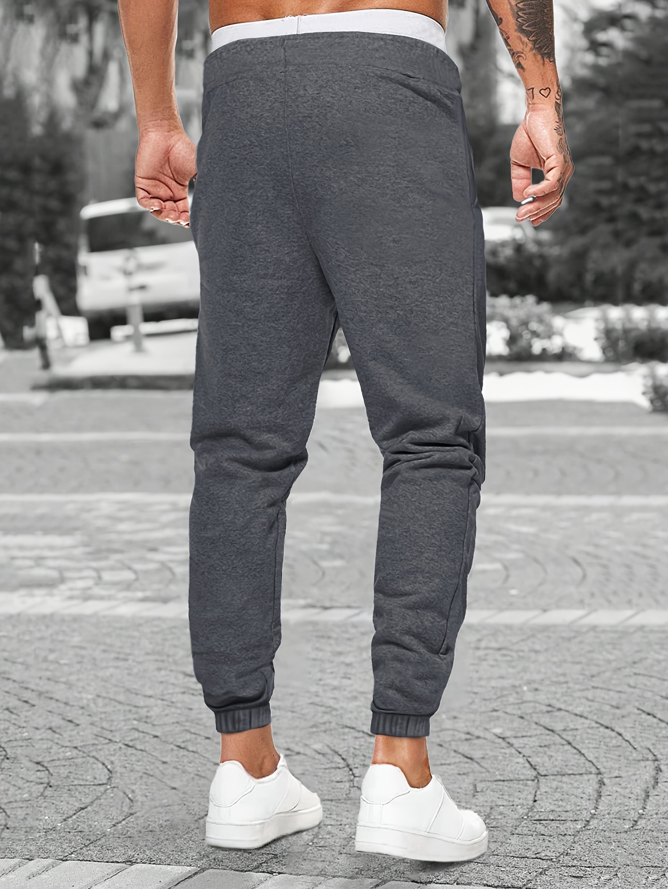 Pantalon De Survêtement Taille Élastique Pour Homme Coupe - Temu