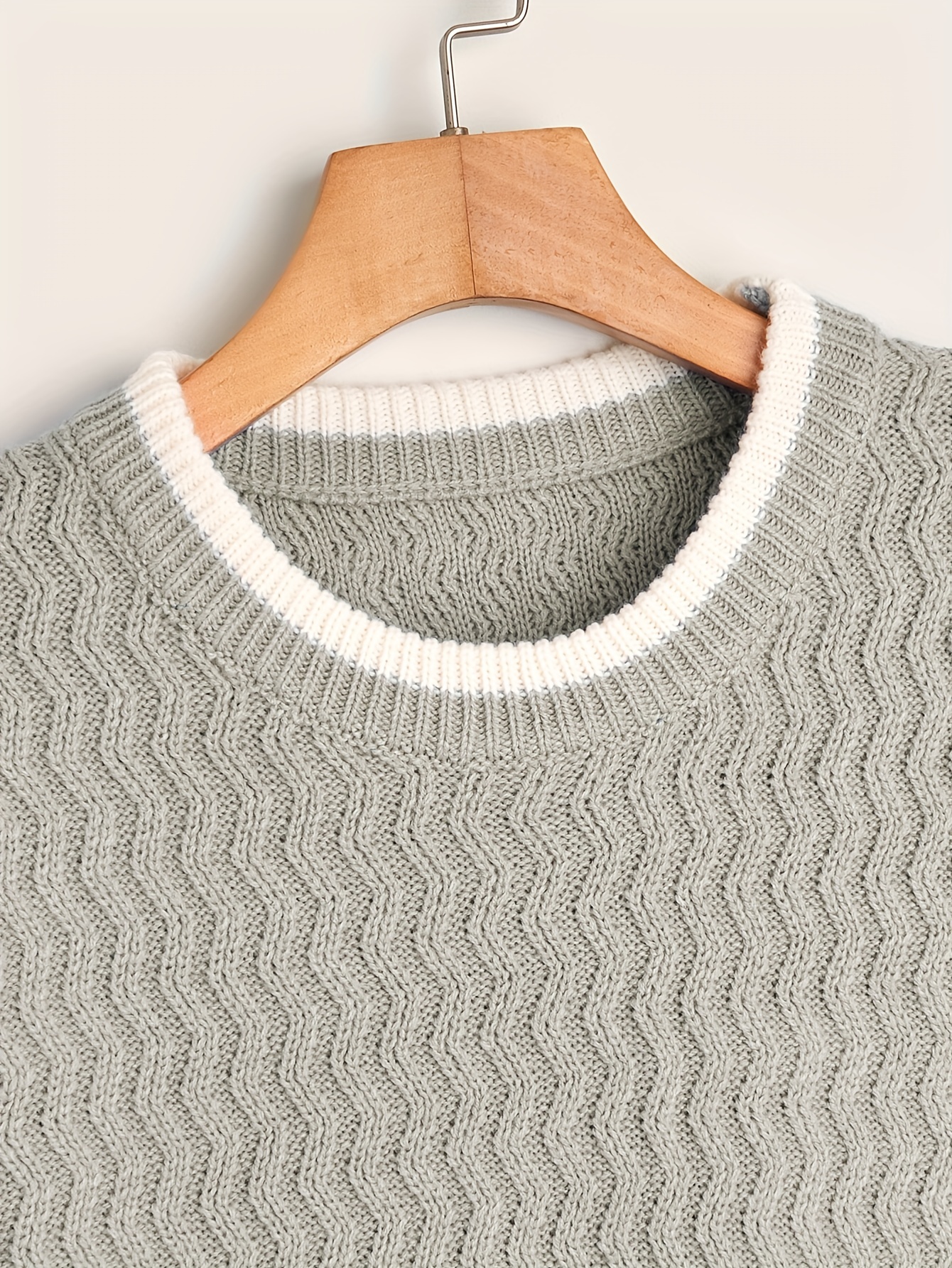 Thermal Textured Loungewear Sweater Pullover Tops Straight - Temu