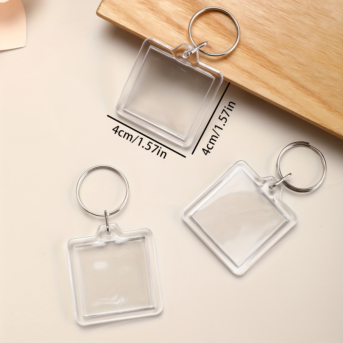 Acrylic Square Photo Frame Keychain Transparent Photo Holder - Temu