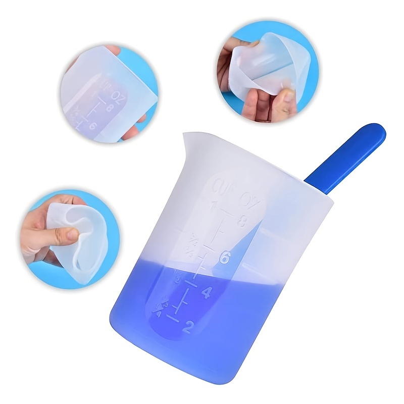 250ml Large Silicone Measuring Cups With 20 Little Plastic Cups, Resin Mixing  Cups For Epoxy, Jewelry Casting Molds, 8oz