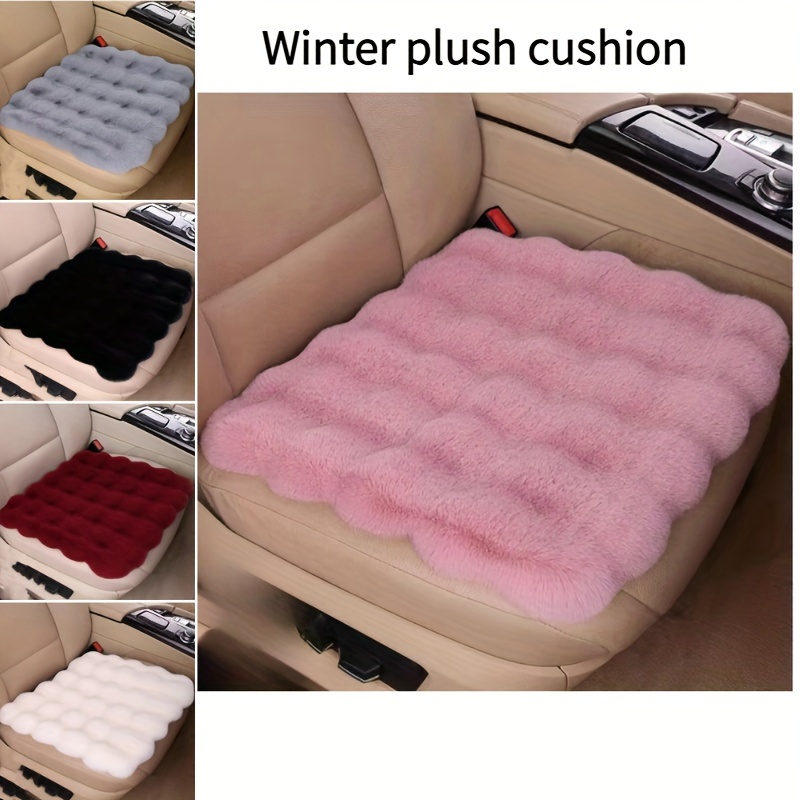 Winter Soft Warm Faux Rabbit Fur car seat Cushion,Universal fit Plush Front  and Back Fuzzy car seat Pads Cushion Cover Protector - 1pcs (Front seat