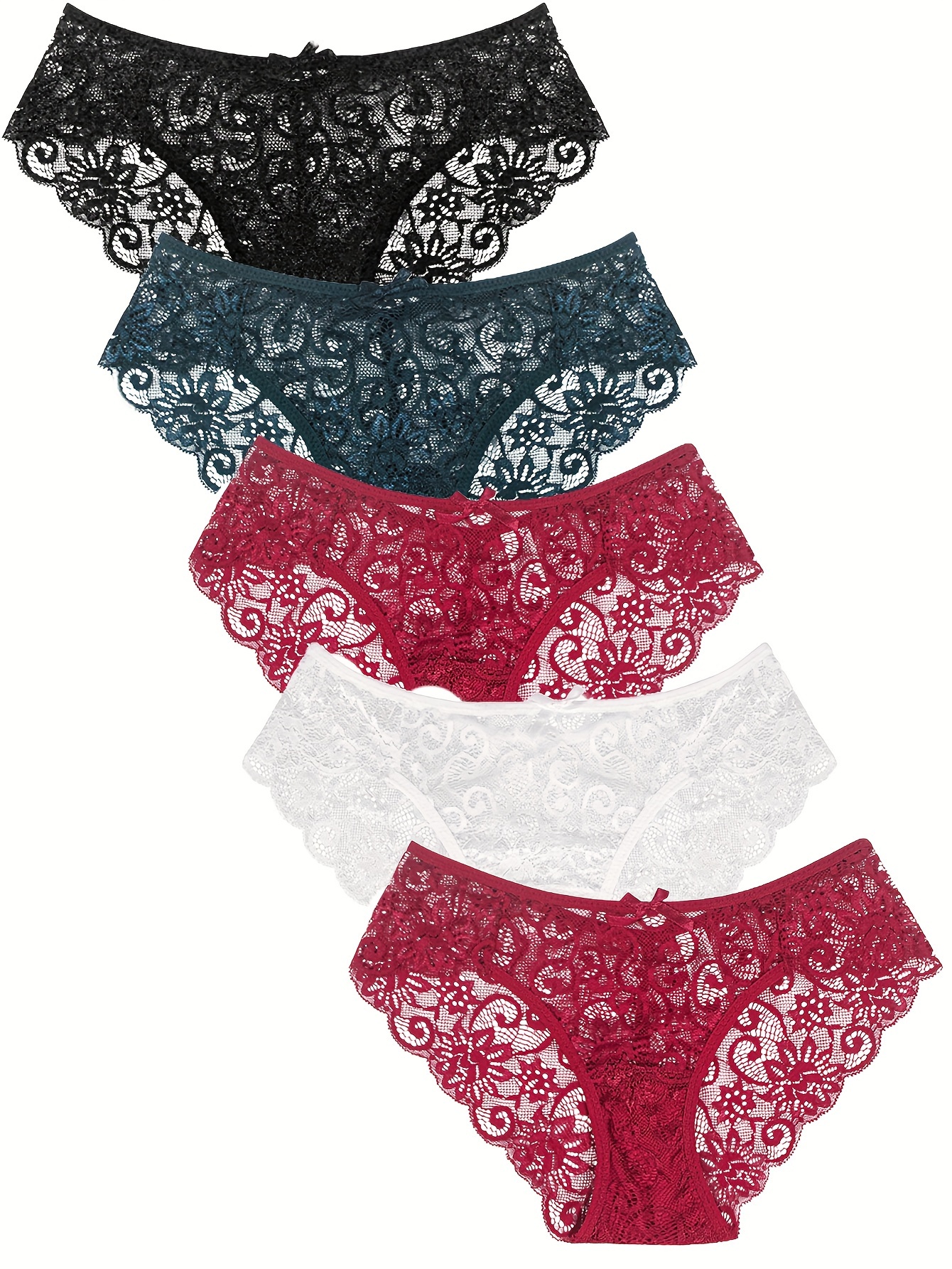Floral Lace Thongs Low Waist Semi sheer Stretchy Intimates - Temu