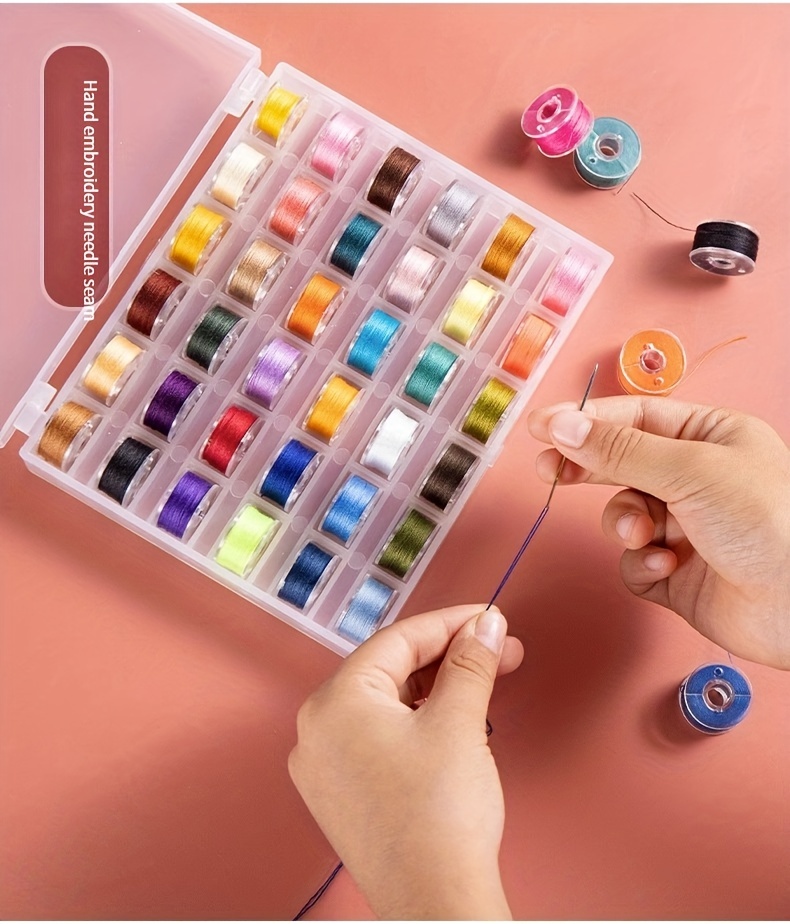 Bobbin With Sewing Thread Boxed Color Bobbins Practical - Temu