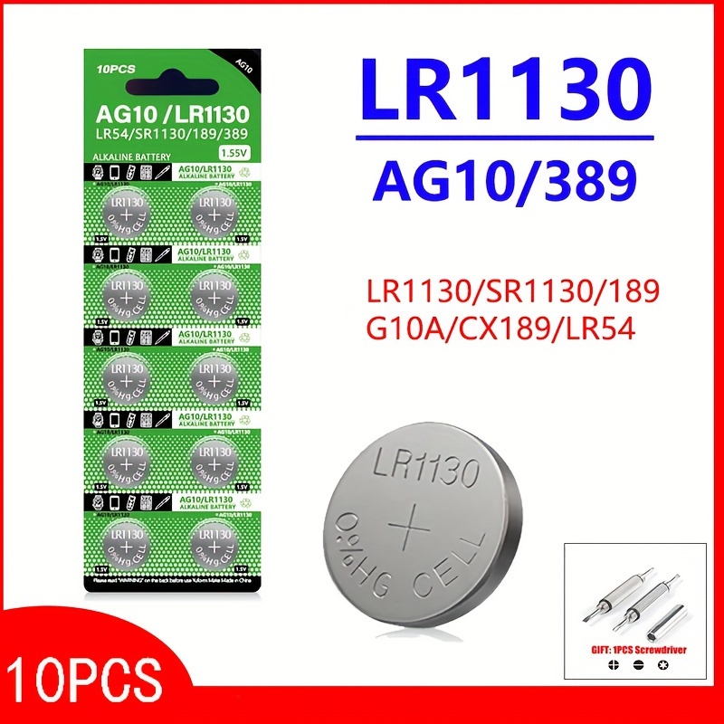 1.55v Ag10 Lr1130 389a 198 Lr54 Button Batteries 189 - Temu