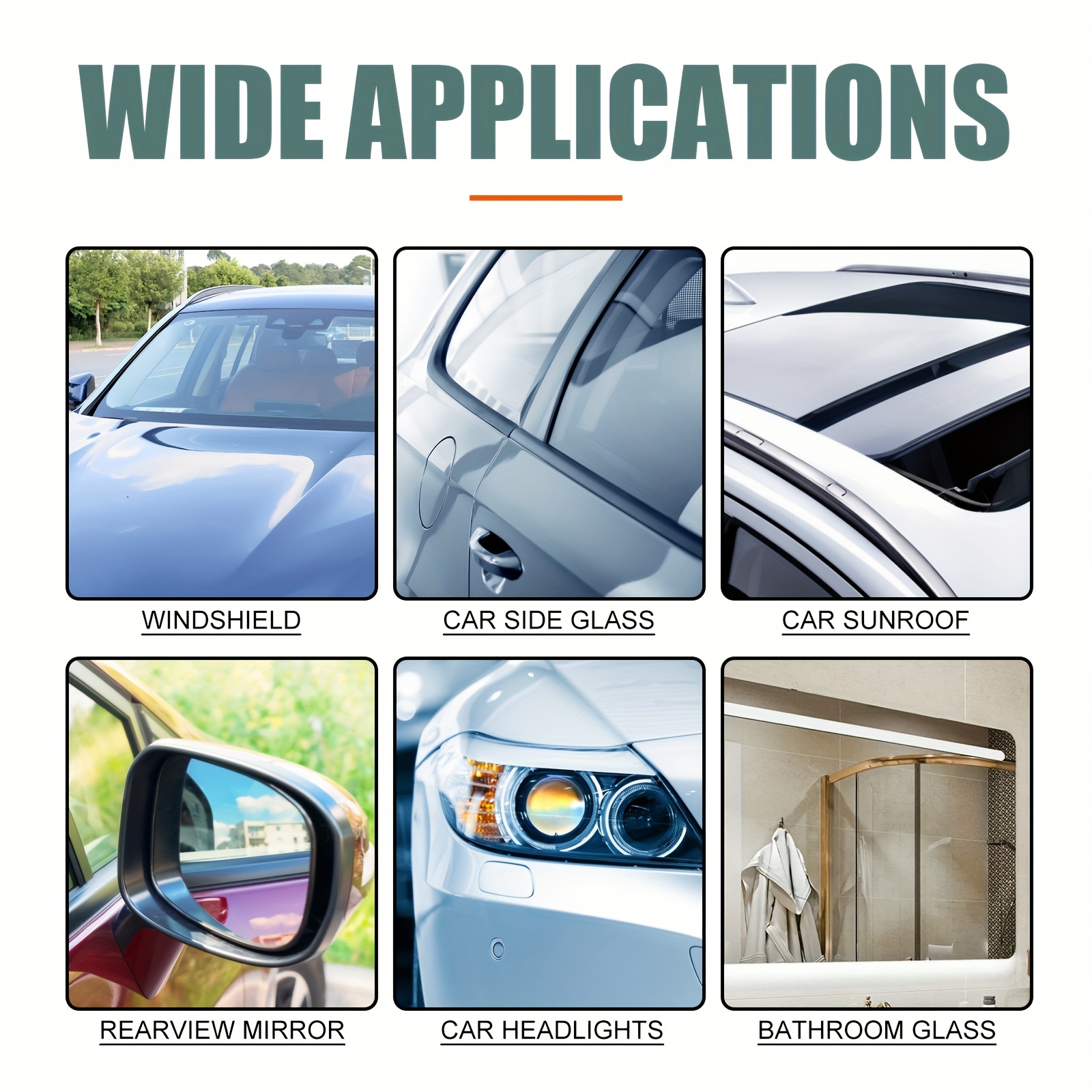 Outil applicateur répulsif anti-pluie pour pare-brise de voiture,  Wretraités, traitement de fenêtre en verre de véhicule, 1PC