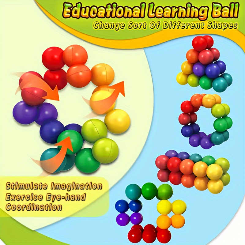 Preschool Puzzle Bead Stress Ball - 3D Magic Ball Toy