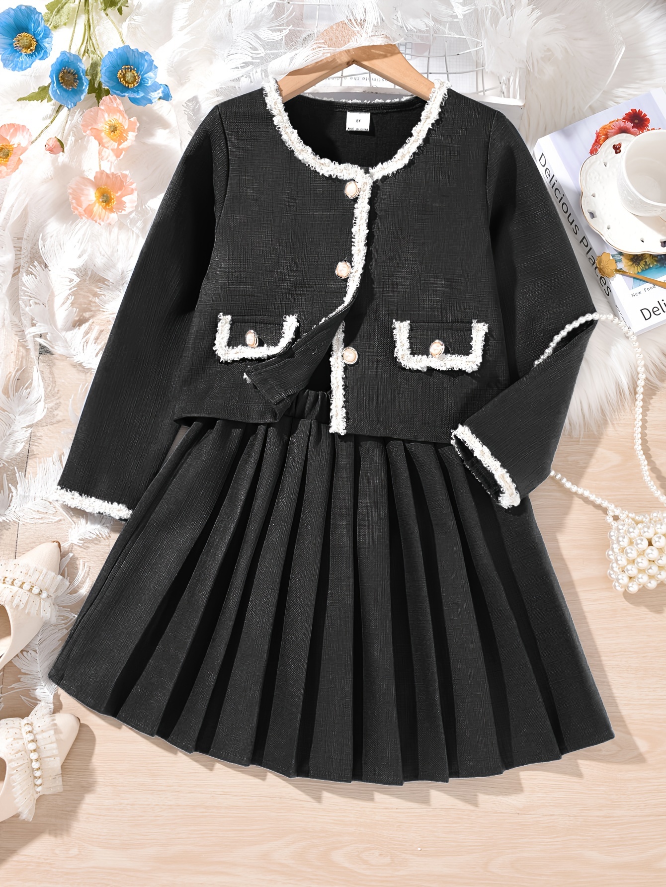 Black Pleated Skirt - a pearl kind of girl