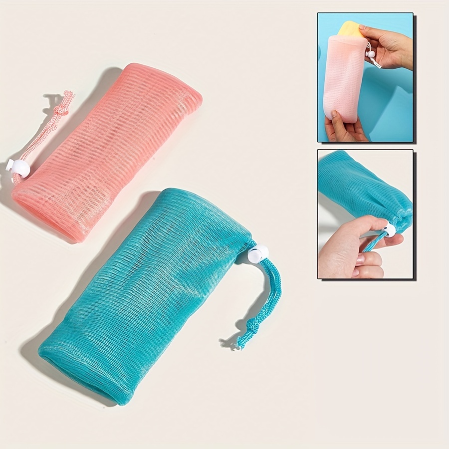 

2pcs Soap Saver Bag For Bar Soaps Soap Foaming Net Exfoliating Pouch Drying Bags With Drawstring For Shower