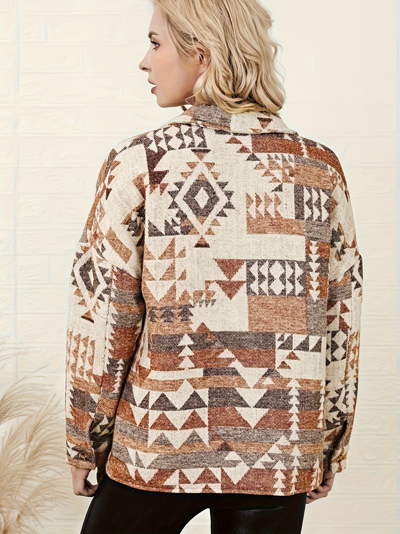 Aztec print clearance fleece jacket