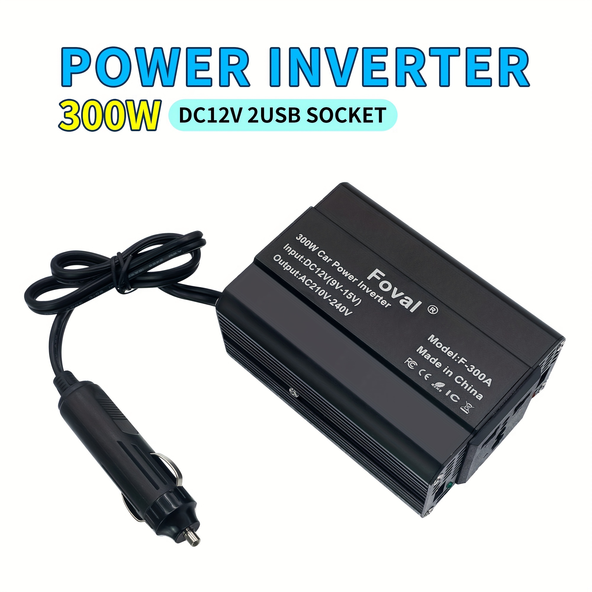  150W Power Inverter 12V DC to 110V AC Car Plug Adapter