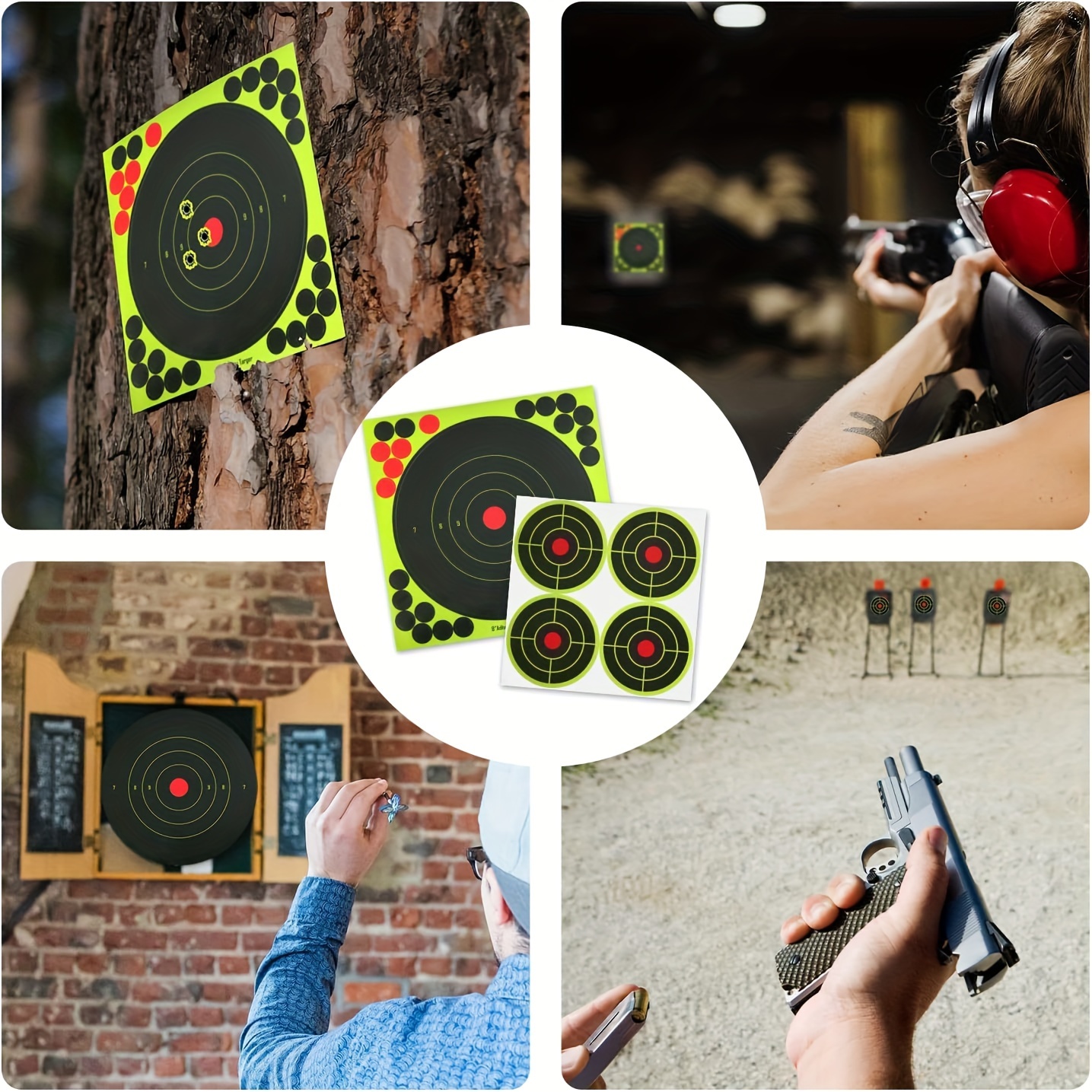 25/50pcs Targets With Reactive Self-Stick Splatter Paper - 8 Inches For  Practice