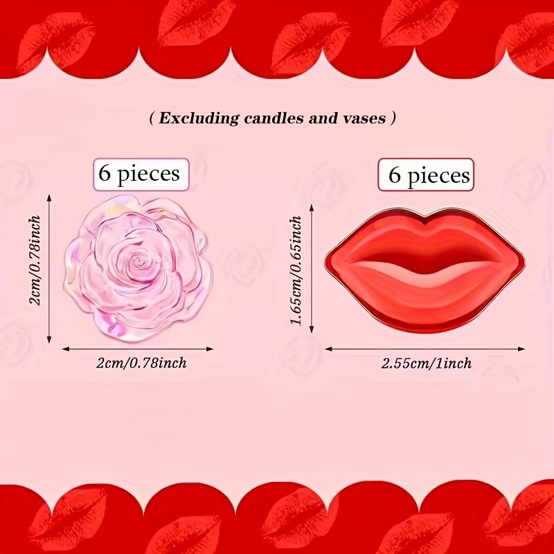 Valentine's Day Vase Fillers Heart Lip Rose Artificial Pearl - Temu