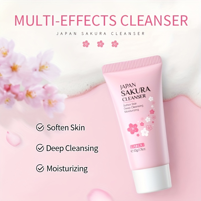 Sakura Facial Cleanser Foam Deep Cleaning Moisturizing Cleanser