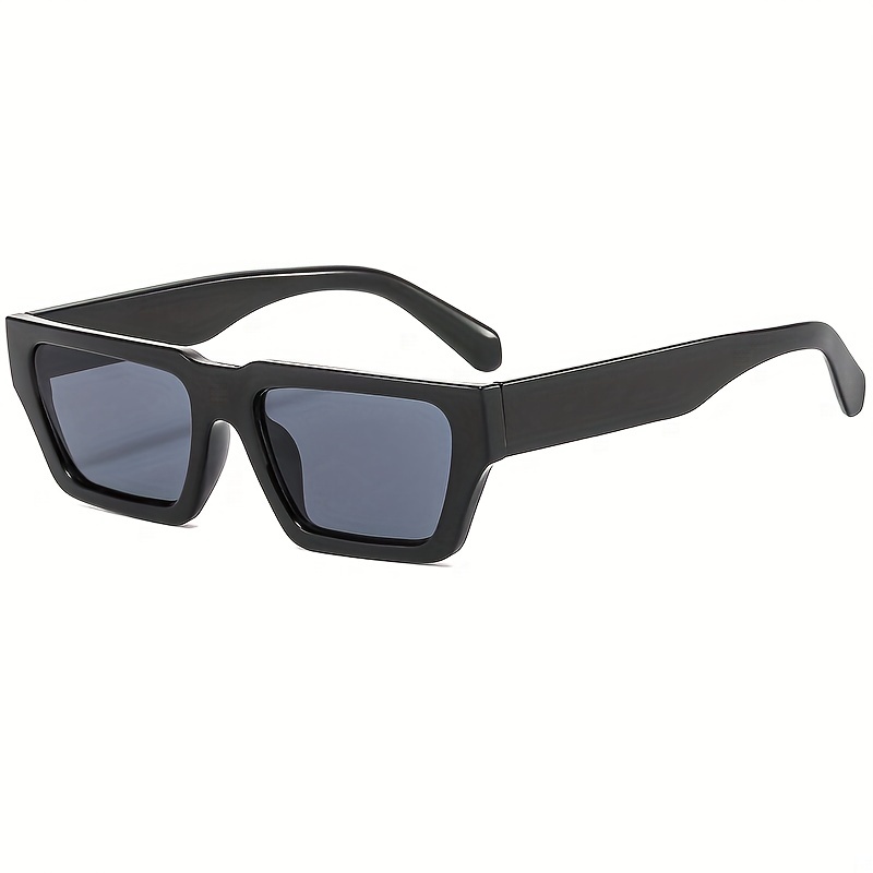 Men's Square Small Frame Sunglasses with Anti-Stress Case