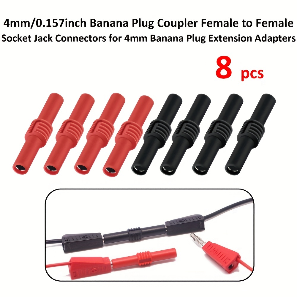Conector Banana Rojo 4mm Aislado De Seguridad 5 Unidades