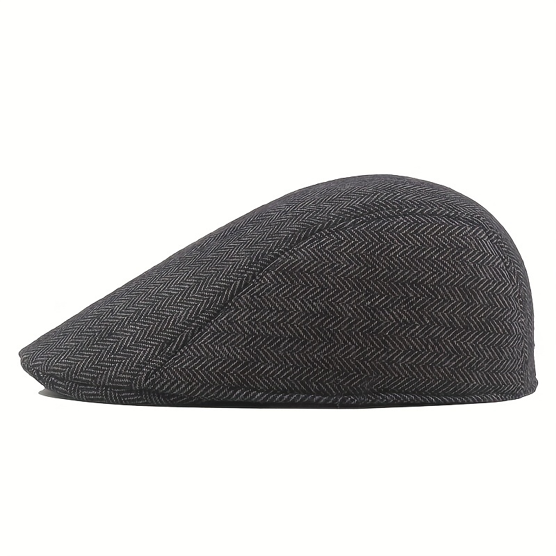1pc mens newsboy hats classic herringbone tweed blend flat cap ivy cabbie driving hat ideal choice for gifts