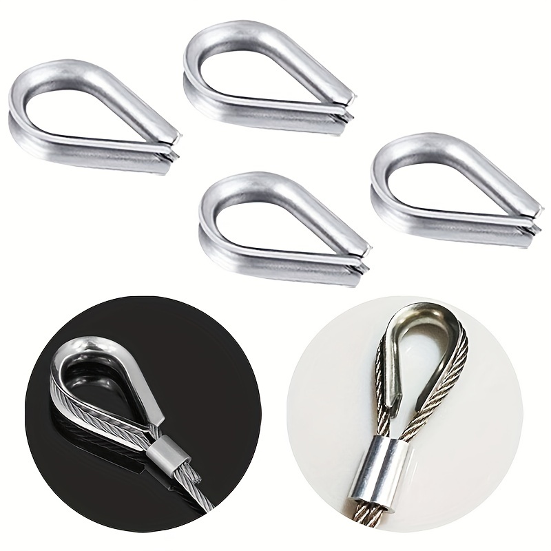 10pcs M1.5-M6 Stainless Steel Wire Rope Protection Ring Clamp Thimbles  Rigging Hardware Chicken Heart Ring Fixing Workpiece - AliExpress