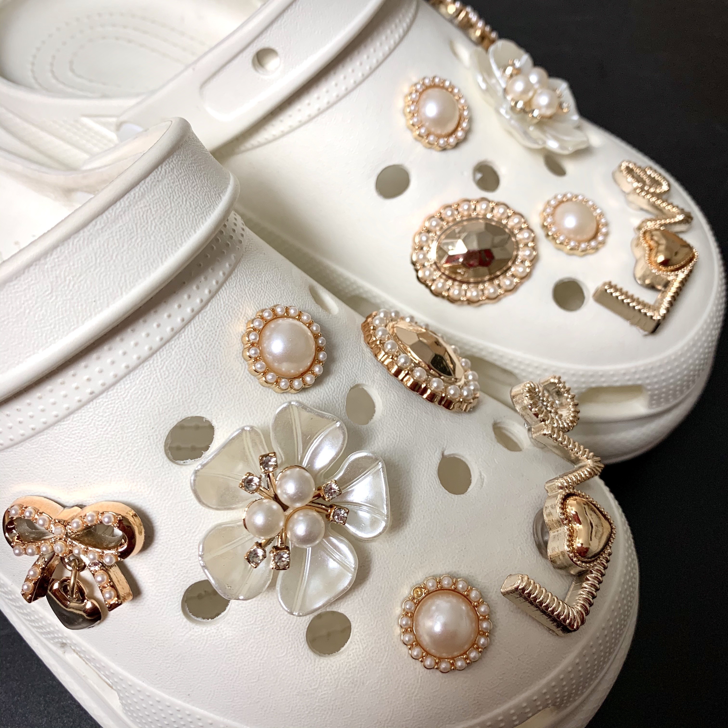 Croc Charms Set of 8 Designer Bling Jewels Rhinestone Shoe 