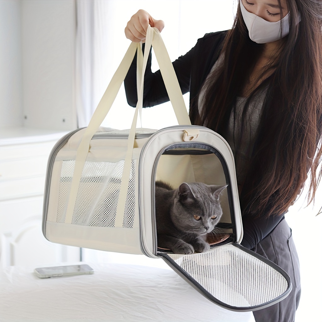 Cat Carriers Portable Pet Bag Summer Breathable Cat Carrier Hand-held  Folding Small Dog Carrier - Temu