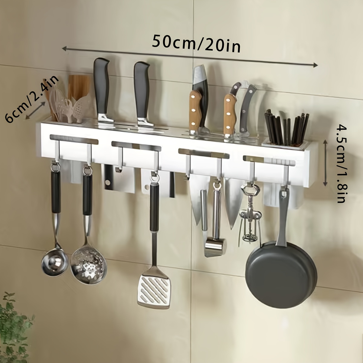 Kitchen Tool Knife Holder Multifunctional Stand Wall Mounted
