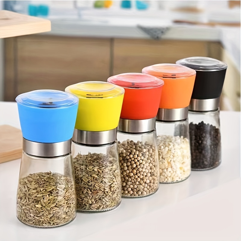 Pepper Grinder Household Sea Salt Ginder Glass Spice Grinder - Temu