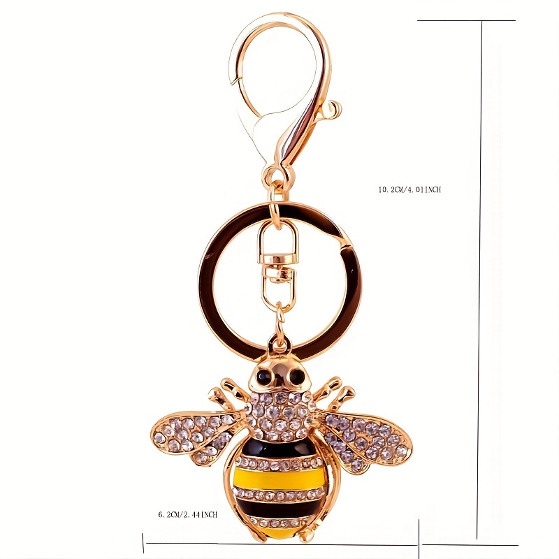 Creative Crystal Inlaid Artificial Diamond Bee Car Key Chain