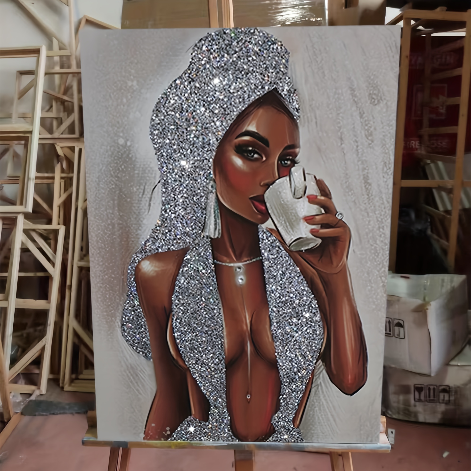 Textured Hd Canvas African American Black Woman Silvery Temu Canada