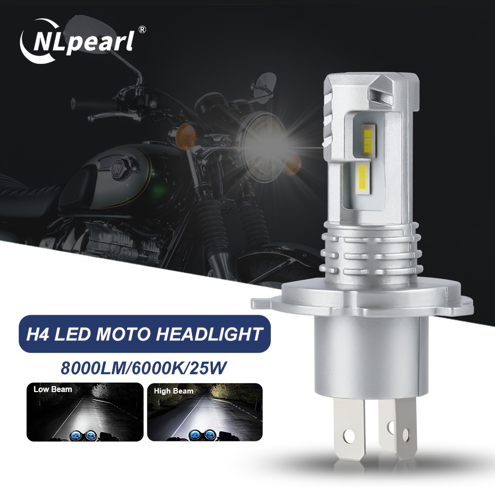 H4 Led Headlight Bulb Motorcycle Hi/lo Beam With Angel Eye Daytime Running  Light 25w 3000lm Super 6
