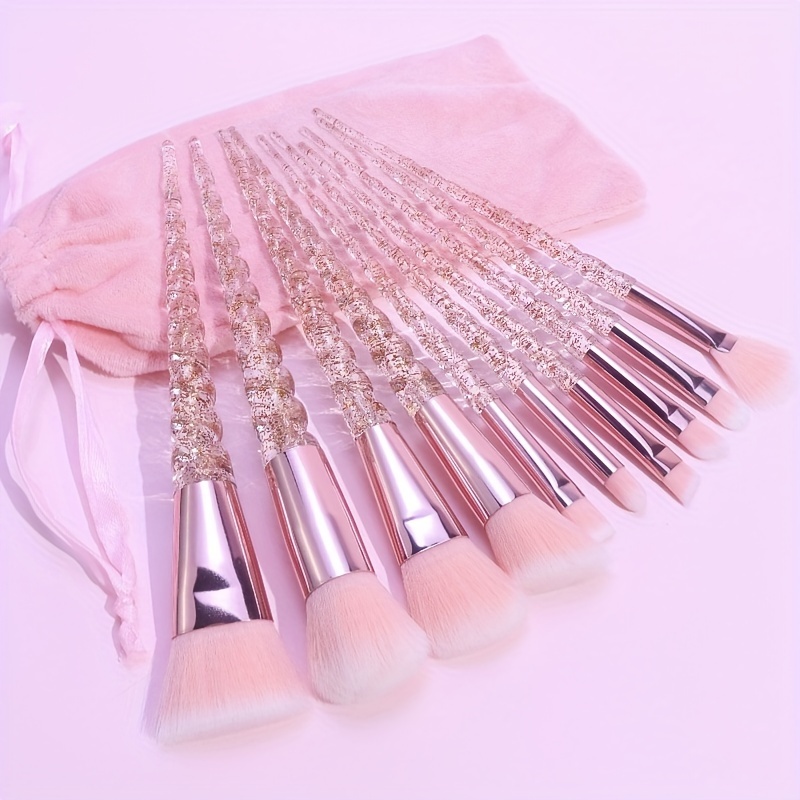 7pcs Makeup Brush Set With Storage Bag Portable Brush Make Up Brush Blending  Brush For Makeup Highlight Brush Glitter Blue Eye Shadow Brush Face Makeup  Brush Makeup Tool