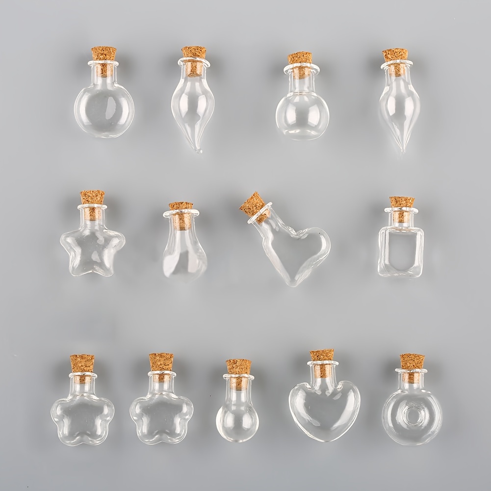 Mini Botellas De Vidrio De Deseos Transparentes En Forma De