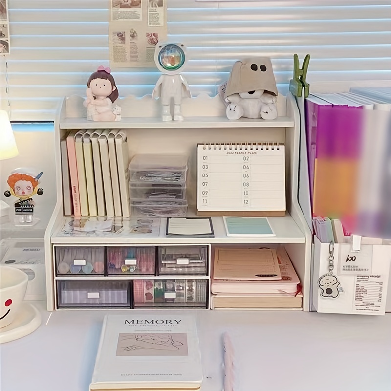  Creativity - Mini estantería de escritorio de escritorio,  oficina, habitación de los niños, estante integrado, estante para libros de  oficina de 2 niveles, estante HAOHAOMAI (color C, tamaño: 177,849.6 in) 