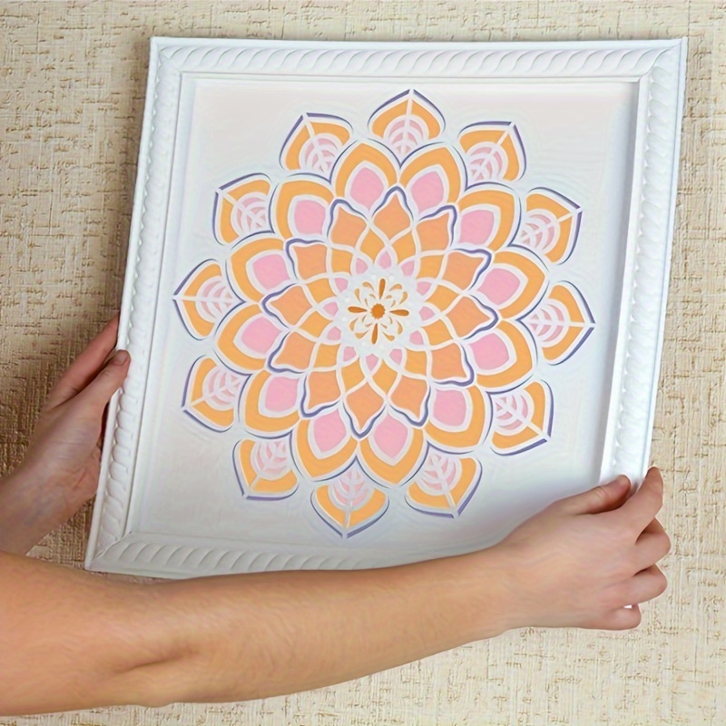 Mandala Stencils Painting Reusable Floral Design Stencil - Temu