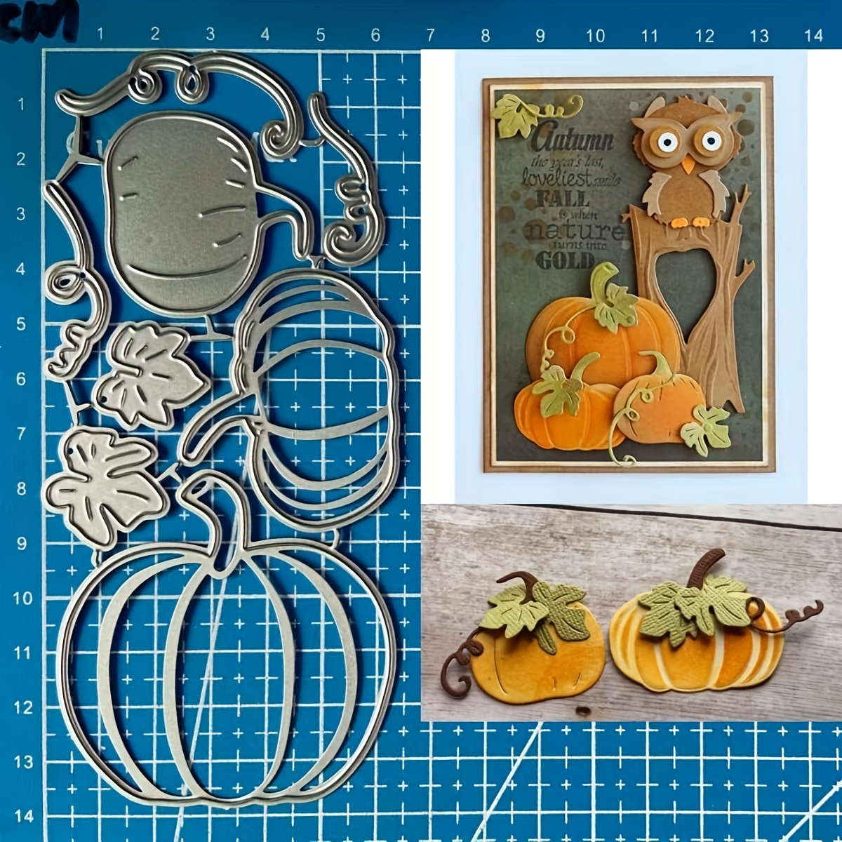 Diy Hollow Cutting Dies Halloween Pumpkin Lantern Shaped Scrapbook Stencils  For Festival