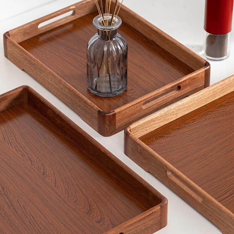 Modern table Solid Easy Fold Brown Wooden Serving tray