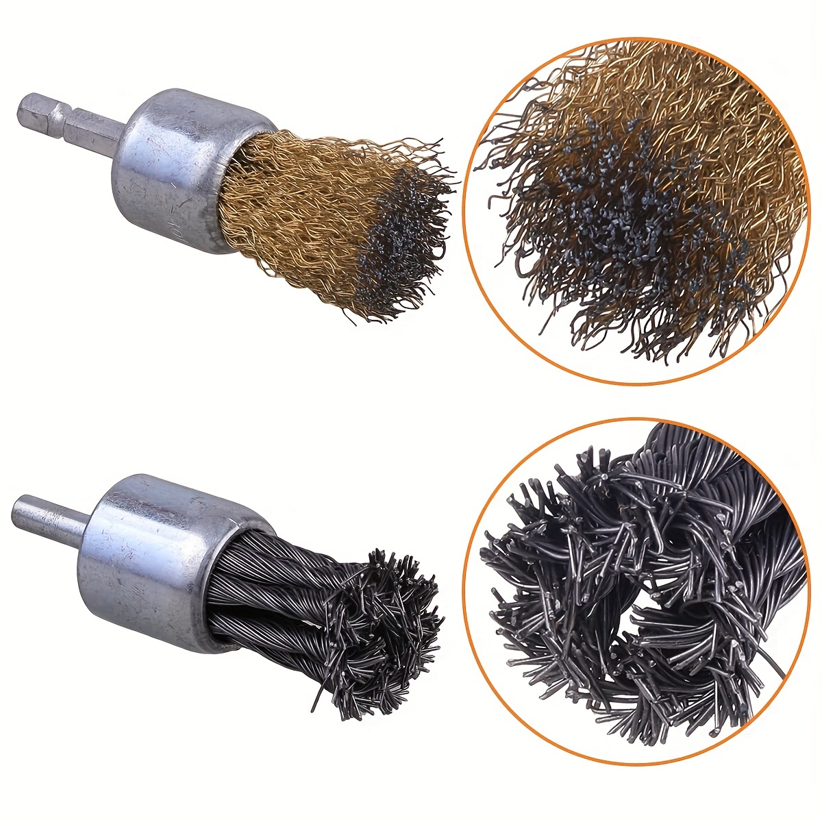 Knotted Wire Cup Brush Set Wire Brush Drill Hex Shank Drill - Temu