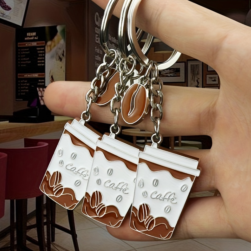 Coffee Cup Shaped Keychain Bag Pendant Birthday Gift