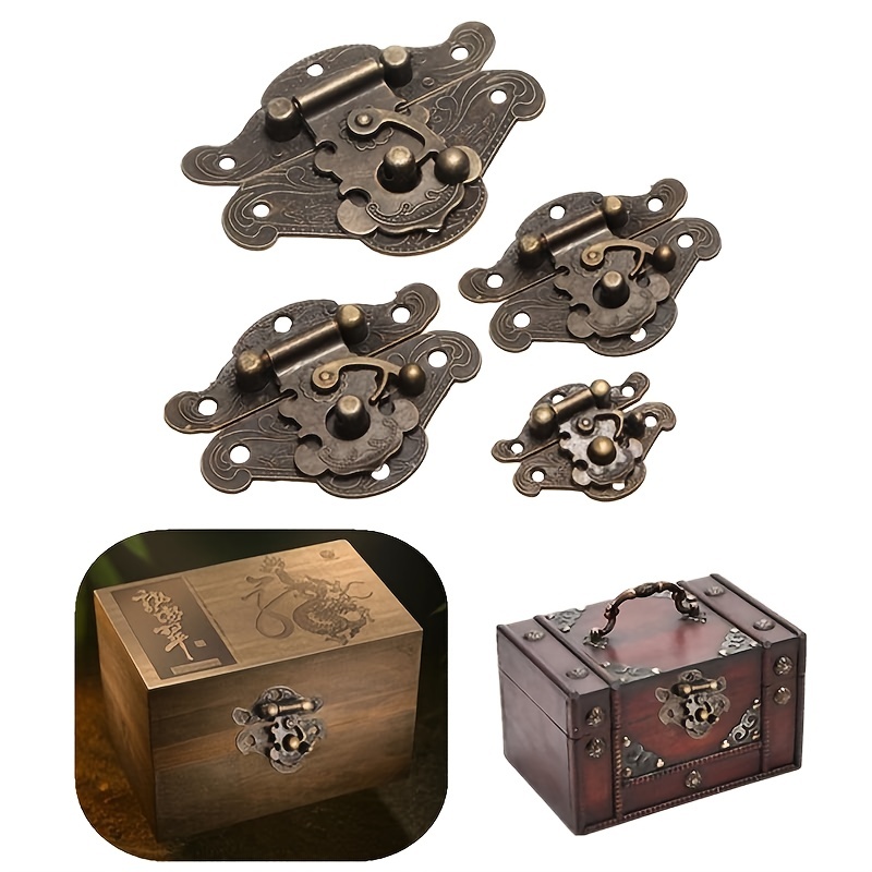 Antique Bronze Latchclassical Square Hasp Jewelry Box 