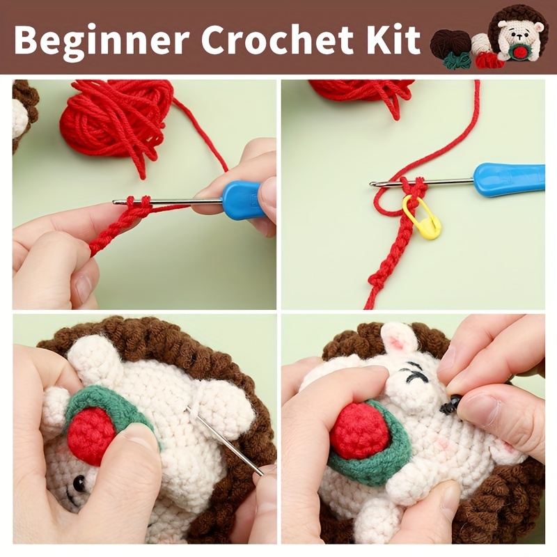 ZMAAGG Crochet Kit for Beginners, Crochet Animal Kit, Beginner  Crochet Starter Kit, Knitting Kit with Yarn, Step-by-Step Instructions  Video, Dinosaur Crochet Kit for Adults