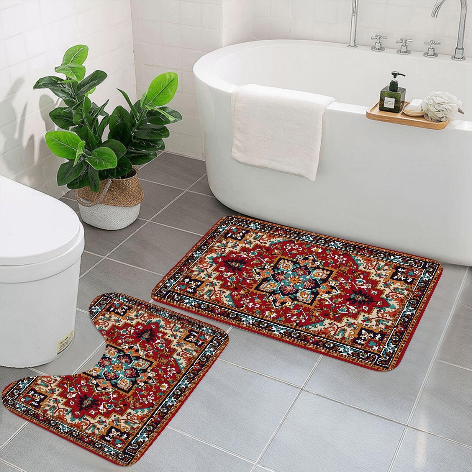 Bathroom anti-slip mat shower room bath waterproof mat home anti-fall  splicing toilet toilet toilet