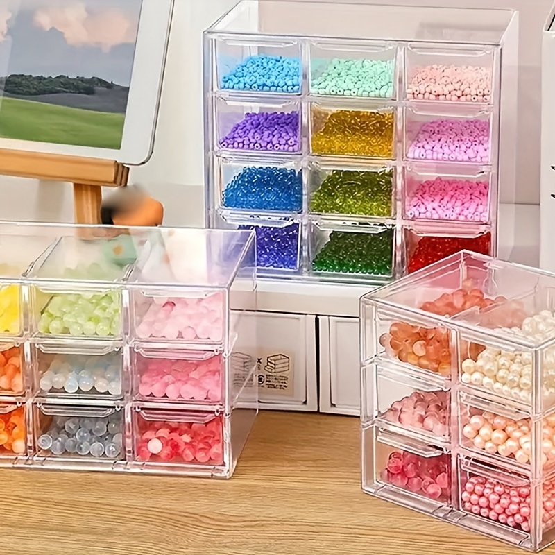 10 Compartment Organizer Clay Bead Container Jewelry Box Acrylic