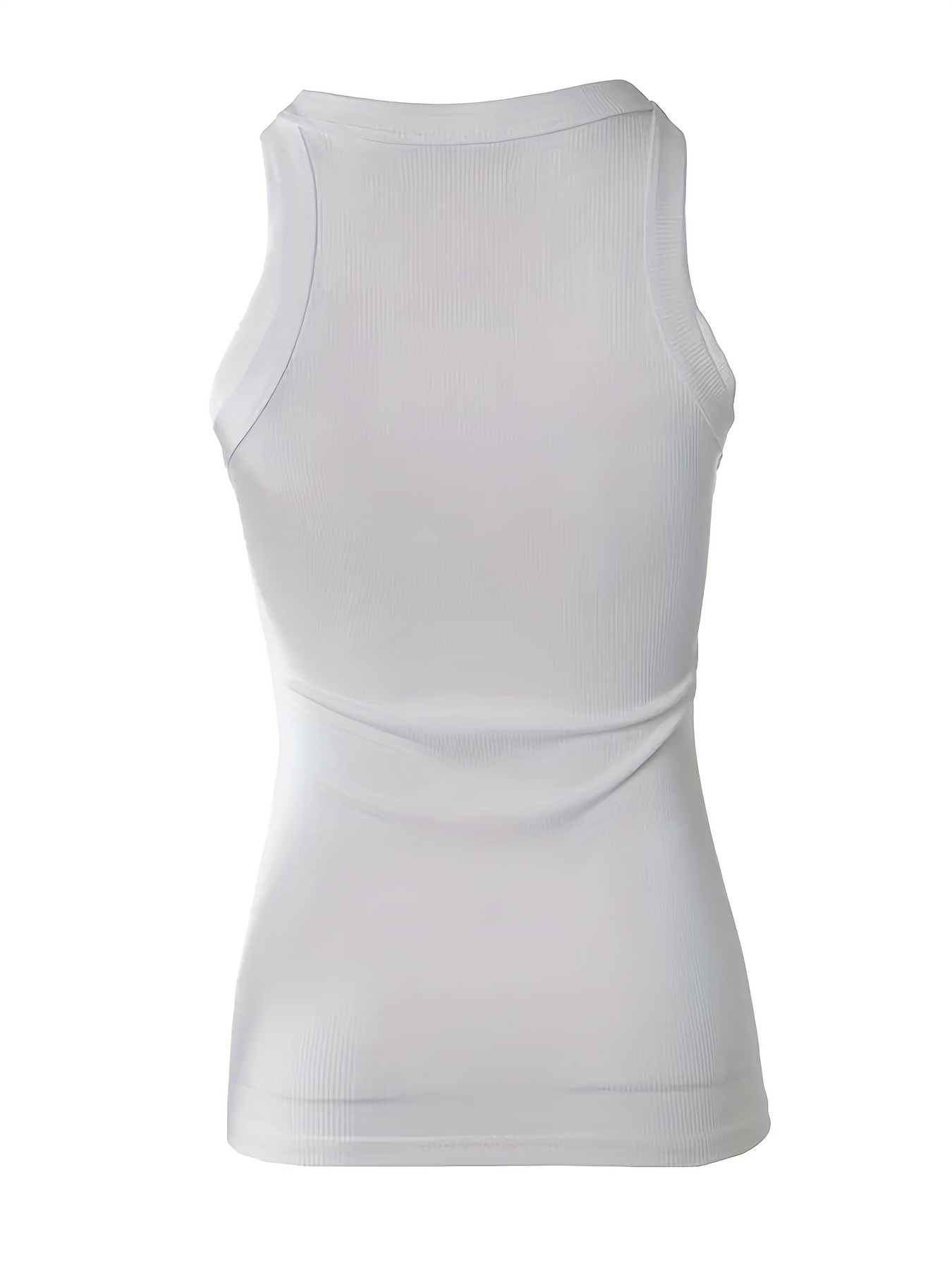 Eye Print Ribbed Tank Top Sleeveless Summer Casual Top