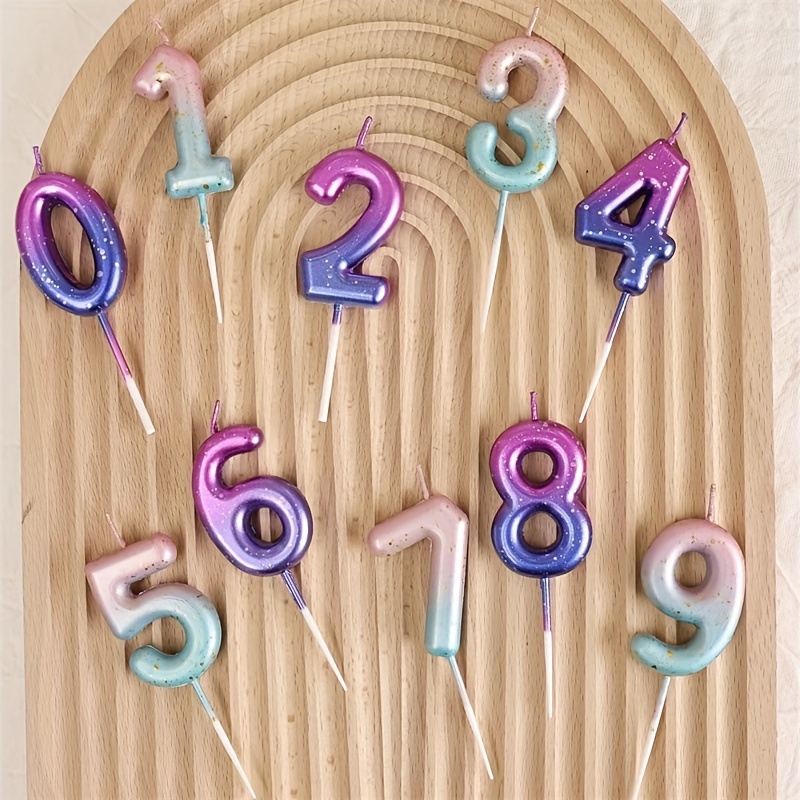 Vela de cumpleaños número 1 con cera multicolor con purpurina, 7.5 x 3.63  pulgadas (1 unidad), accesorio de celebración vibrante