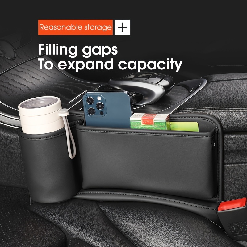 Boîte de rangement pour espace de siège de voiture, chargeur USB  multifonctionnel pour téléphone portable, couleur