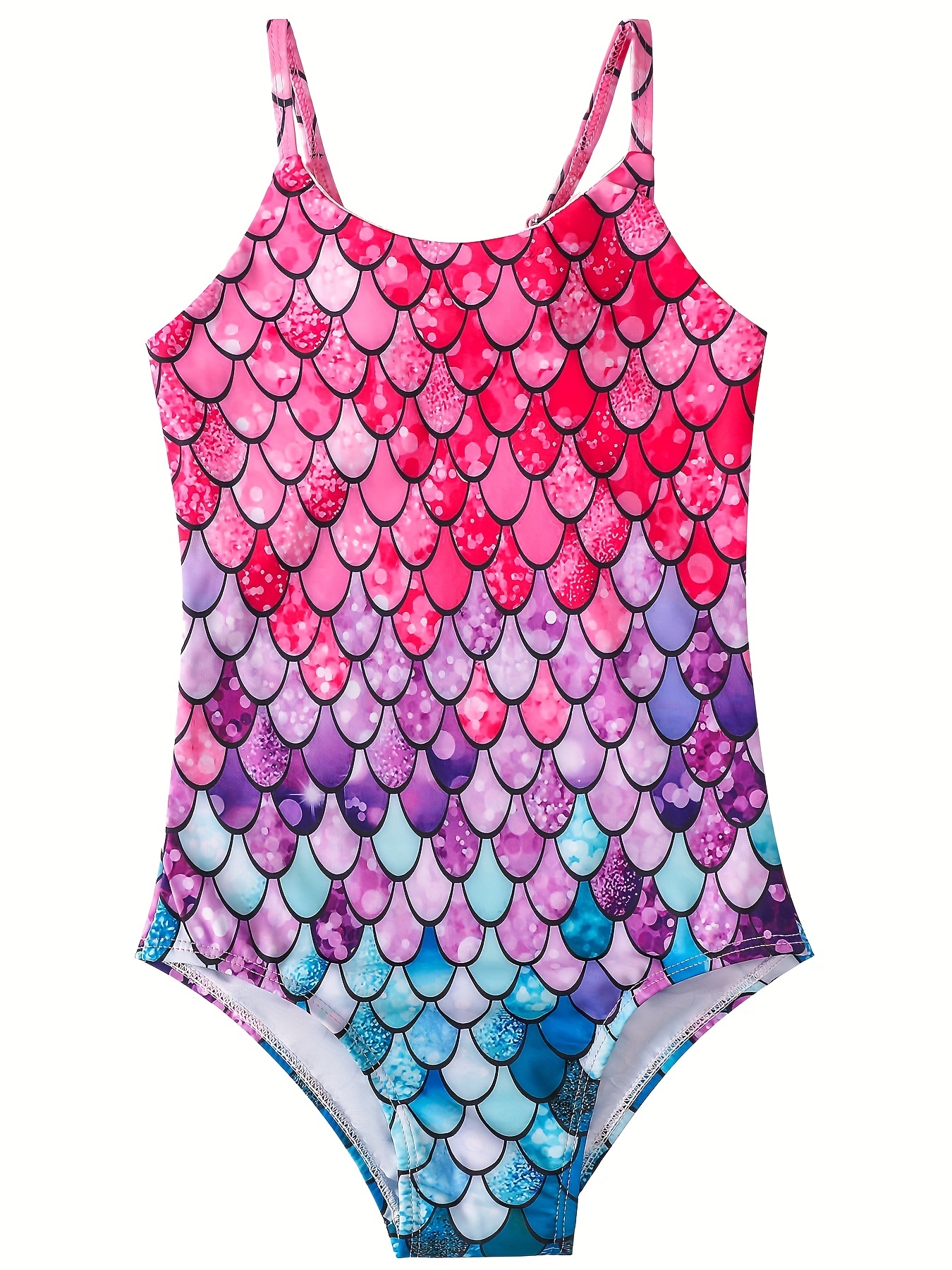 Maillot de bain sirène coloré pour filles, 3 pièces, queue de poisson,  culotte de maillot de bain à découpe, ensemble Bikini, plage pour enfants