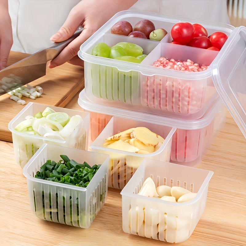 Clear Plastic Containers For Refrigerator With Lids Food - Temu