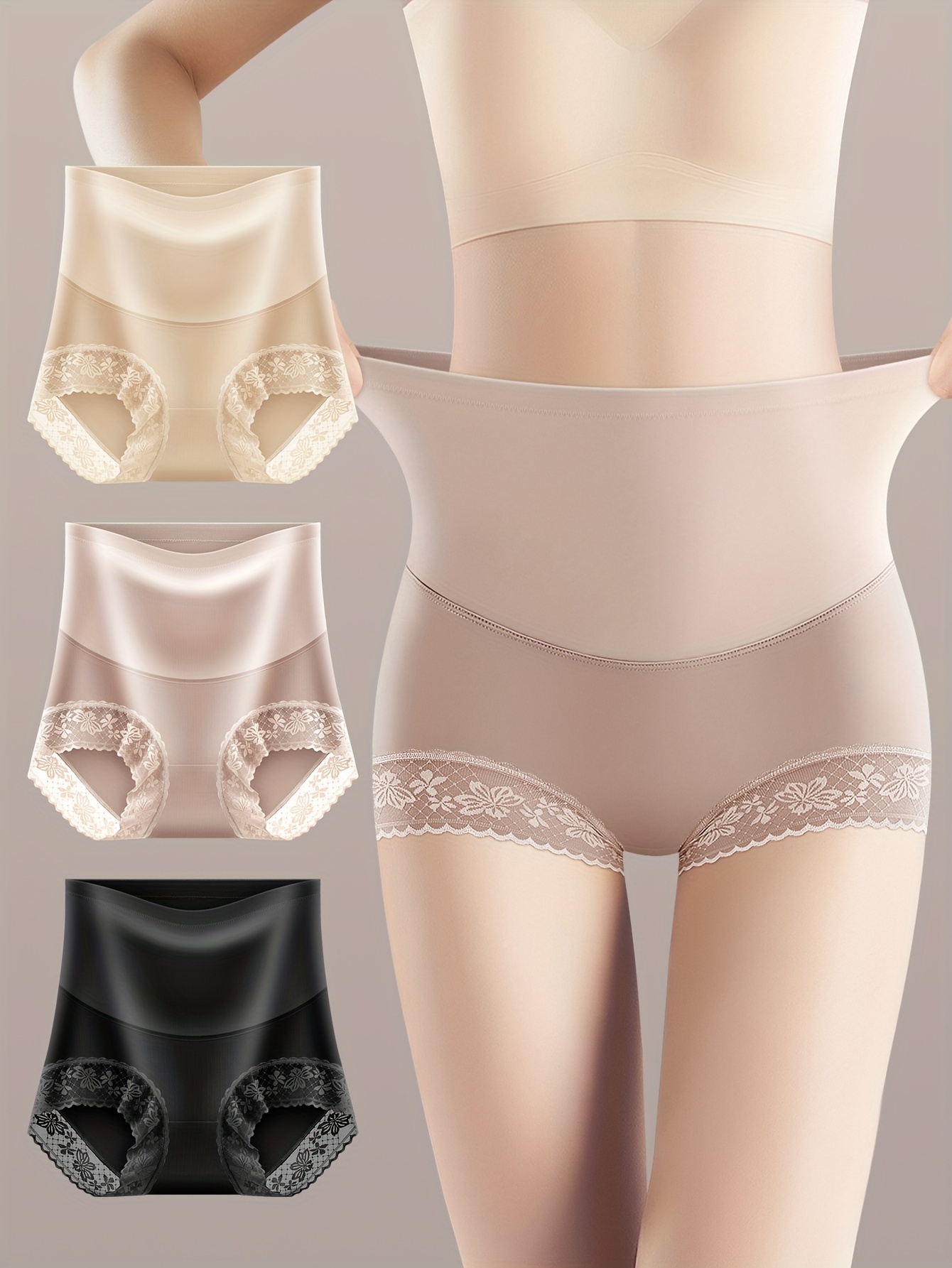 Lace Hip Lift Bikini Panties Comfortable Semi sheer Panties - Temu