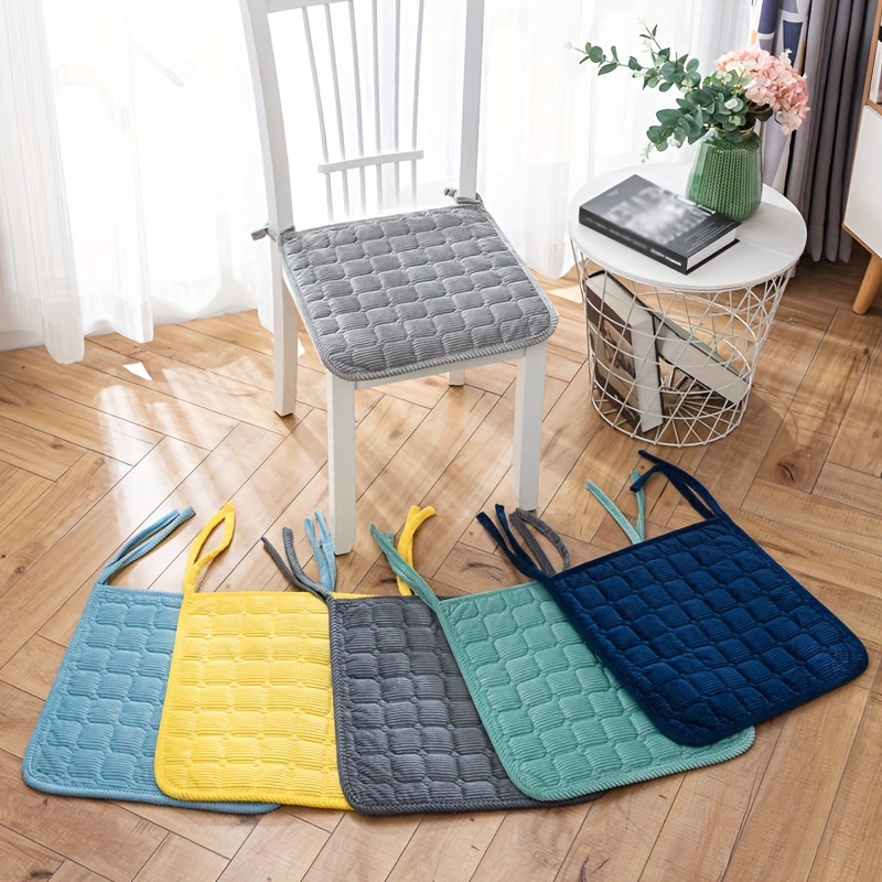 Non slip Corduroy Chair Cushion With Classic Checkered - Temu