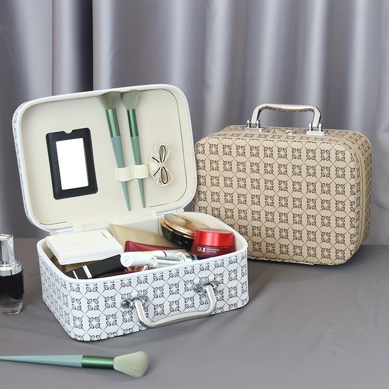 Makeup Train Case Cosmetic Box Portable Makeup Case - Temu