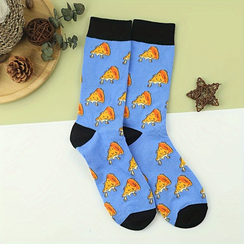 Men s Trendy Cartoon Blue Cheese Pattern Crew Socks Breathable Comfy Casual Street Style Unisex Socks For Men s Outdoor Wearing All Seasons Wearing